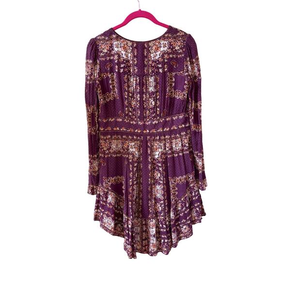 Free People Bridgette Mini Dress Bohemian Floral Print Mini Size S - Picture 4 of 8